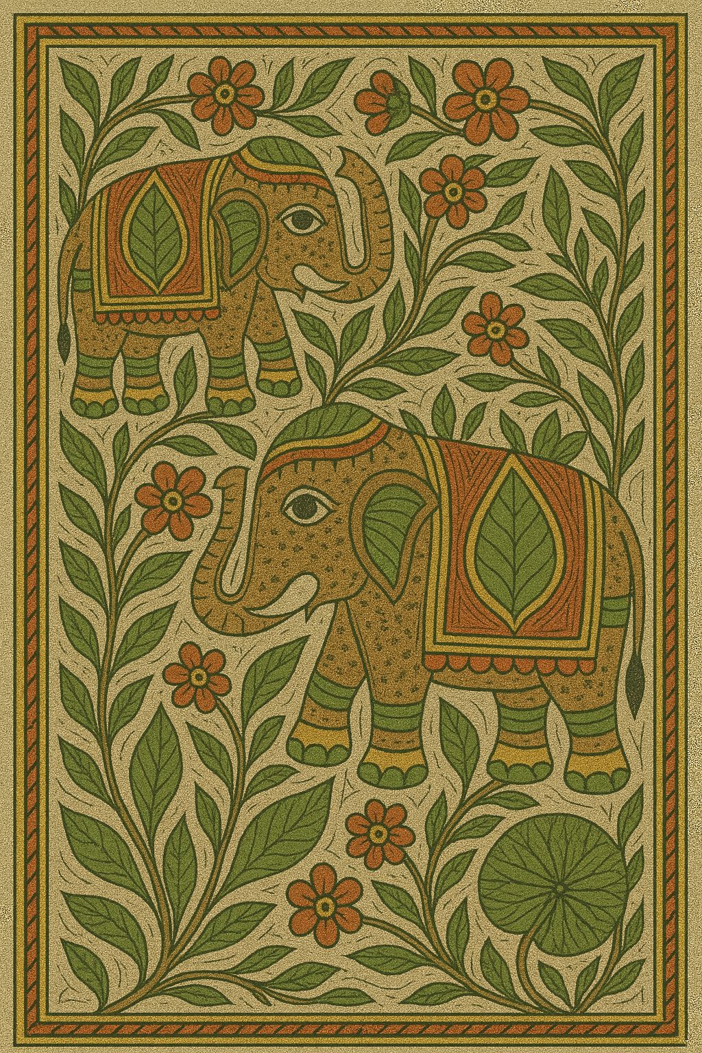 Madhubani Elephant Design Madhubani Elephant Design