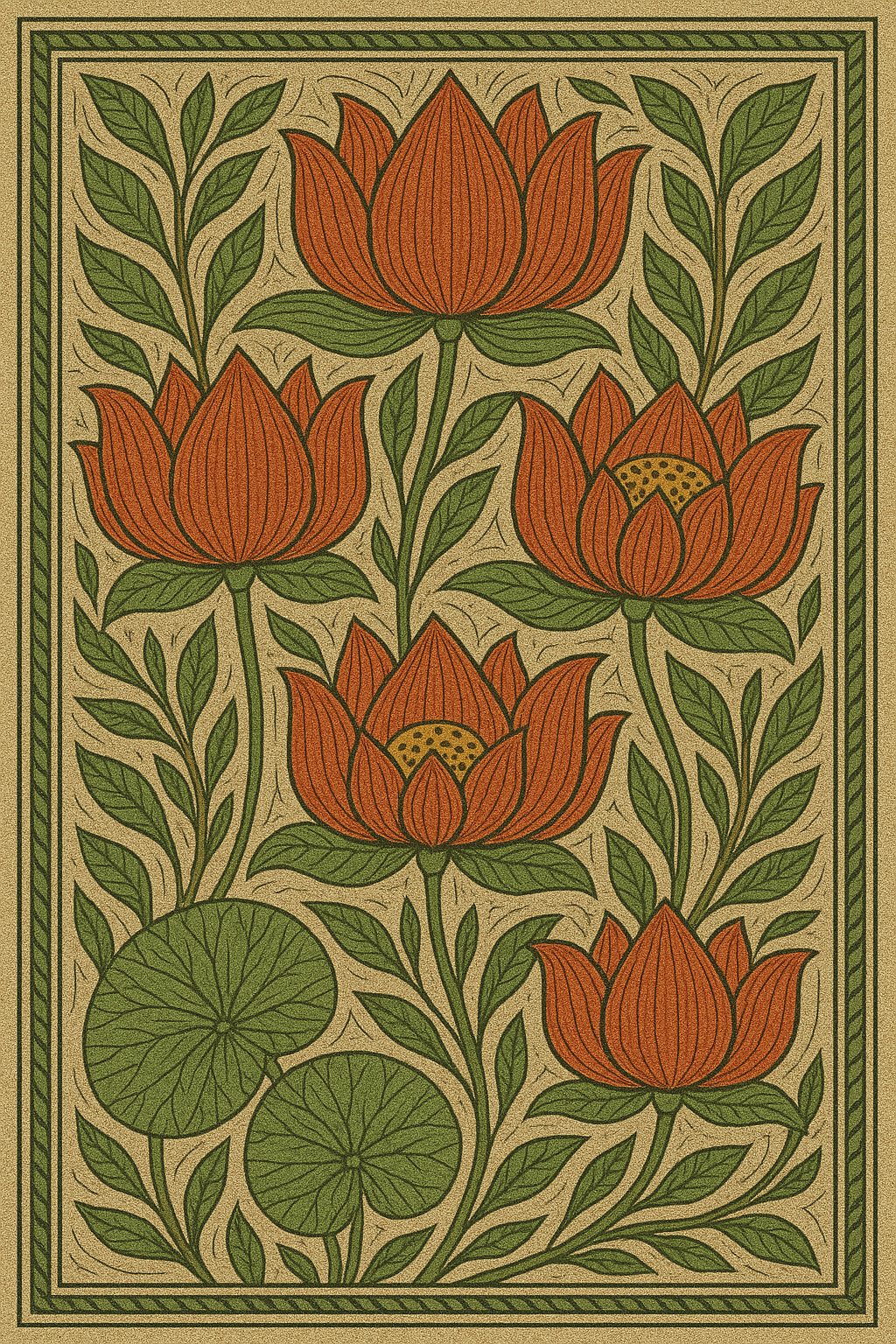 Madhubani Lotus Design Madhubani Lotus Design