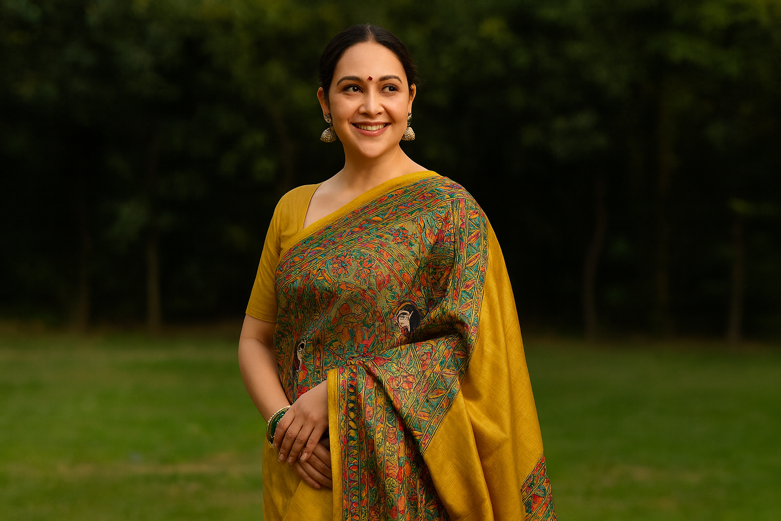 Madhubani Painting Saree Design