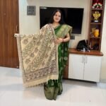 Premium Hand-Painted Madhubani Dupatta – Khadi & Silk Fabric