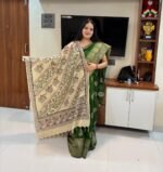 Premium Hand-Painted Madhubani Dupatta – Khadi & Silk Fabric