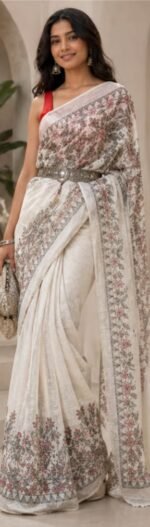 Hand Painted Madhubani Chanderi Silk Saree - Image 4