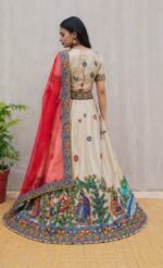 Hand Painted Madhubani Lehenga Set with Dupatta - Image 2