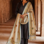 Traditional Hand Painted Silk-Dupatta With Madhubani Art