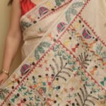 Traditional Hand-Painted cotton saree featuring Madhubani Artwork