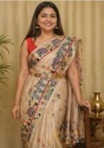 Traditional Hand-Painted cotton saree featuring Madhubani Artwork - Image 3