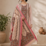 Traditional Hand-Painted Khadi Suit With Madhubani Design