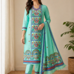 Traditional Hand Painted Madhubani Kurti Set