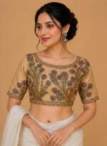 Designer Hand Painted Madhubani Blouse for Women