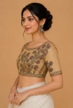 Designer Hand Painted Madhubani Blouse for Women - Image 3