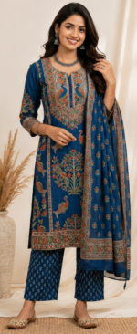 Premium Madhubani Hand Painted Kurti Set for Party