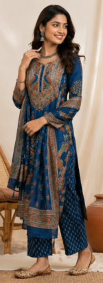 Premium Madhubani Hand Painted Kurti Set for Party - Image 2