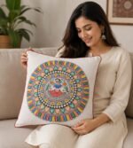 Ethnic Madhubani Art Throw Pillow Cover - Image 2