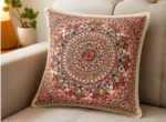 Premium Handmade Madhubani Cotton Pillow Cover - Image 2